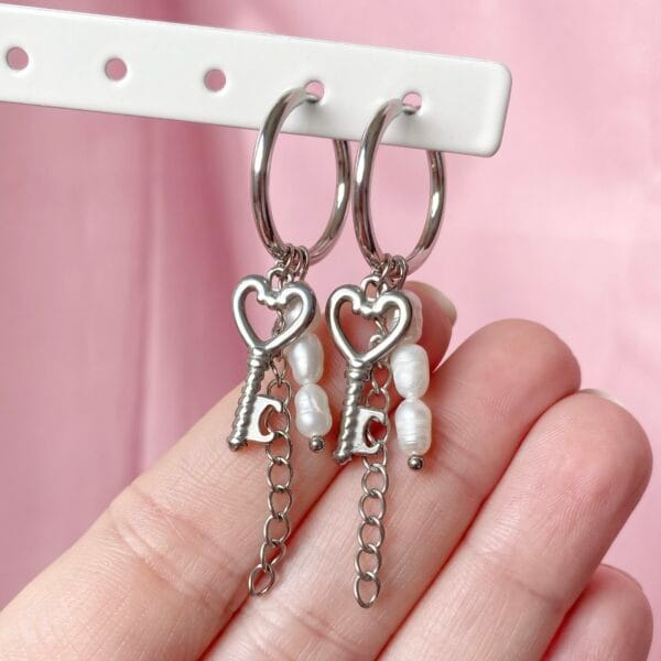 ''The key to my heart'' oorbellen